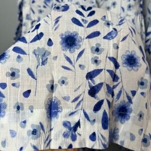 Gap Womens Tiered Maxi Skirt Blue Floral Cotton Lined Size‎ 18 Cottage Fairy NEW